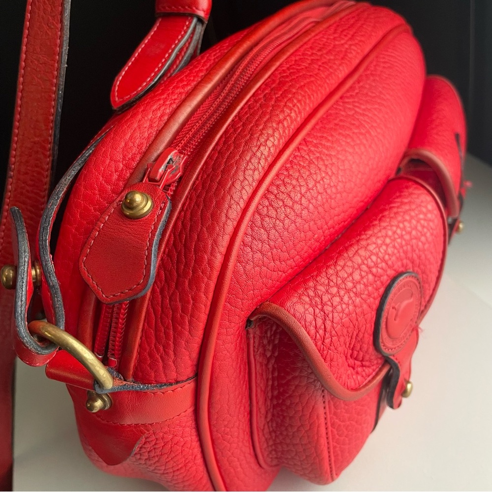 Dooney and Bourke awl Leather Explorer Double Pocket Crossbody Bag Red - Picture 10 of 16